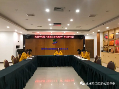 两江四湖公司党委中心组召开学习贯彻“党的二十大精神”专题会